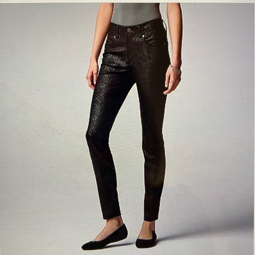 SIMPLY VERA Skinny Pant High Rise Snake print Polished twill date night Size XXL